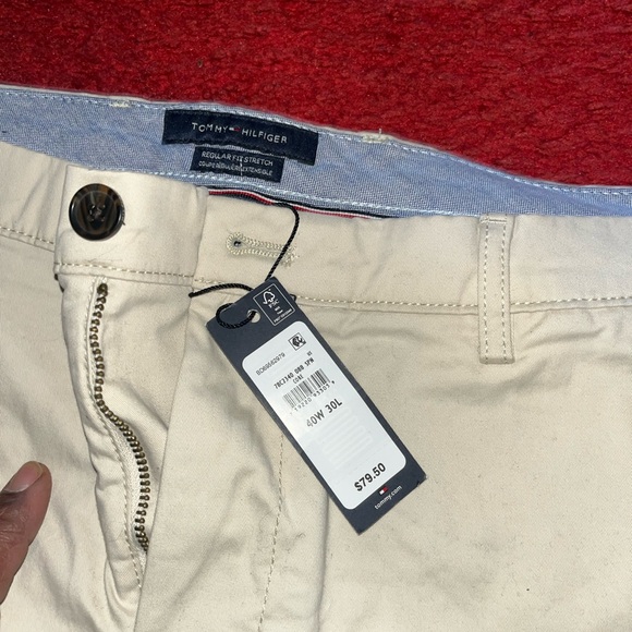 Tommy Hilfiger Men's THFLEX casual pants in khaki. Plus, a pair of TH dress pnts - Picture 3 of 6